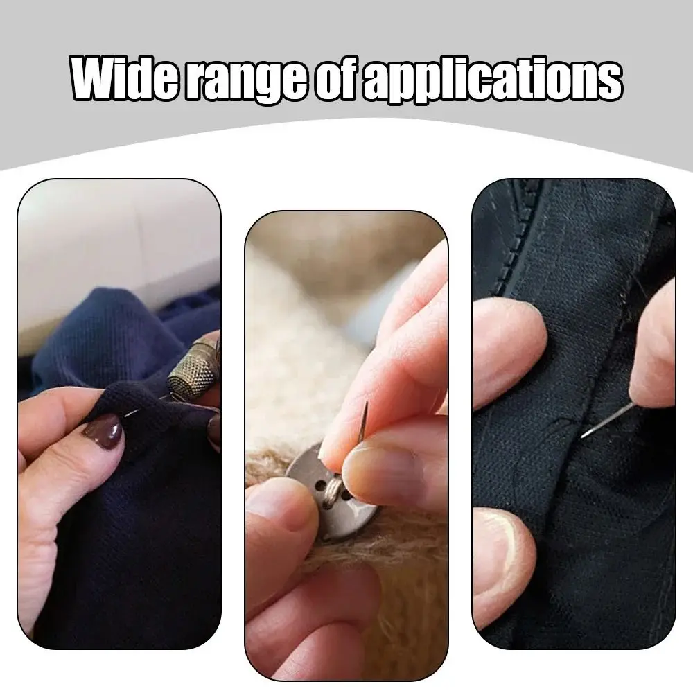 12Pcs/Set Stainless Steel Side Hole Blind Sewing Needles Easy Needless Threading Big Hole Design Self Threading Elderly Needles