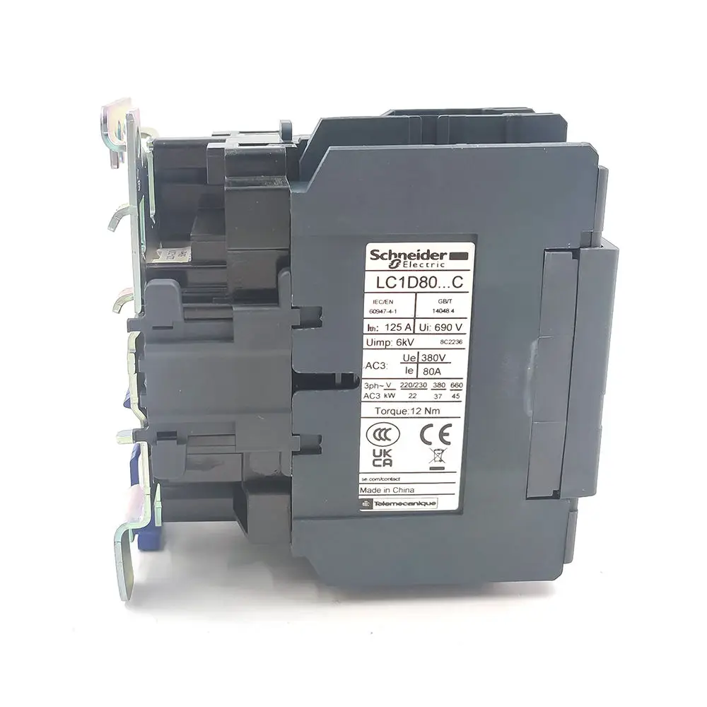 LC1D80M7C LC1D80M7 Contactor,3P(3NO), AC-3/AC-3e, =440V, 80A, 220V AC 50/60Hz coil, screw clamp terminals
