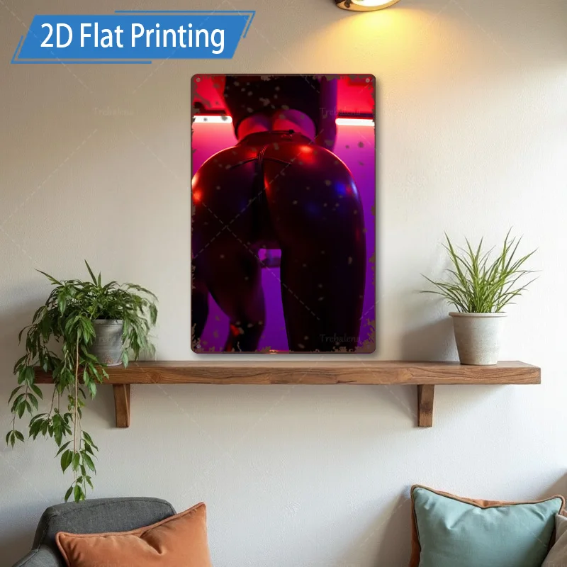 

1pc Metal Sign, 4x16inch "Modern Abstract Art 2D Flat Printing Wall Decor for Living Room"