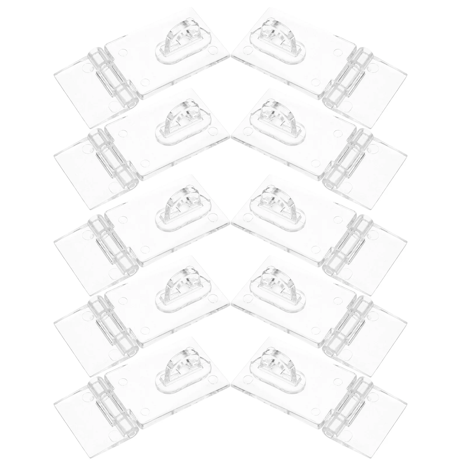 

10Sets Transparent Acrylic Lock Hasp Clear Hinge Buckle for Cabinet Drawer Box Organizer Accessories Storage Acrylic Hinges