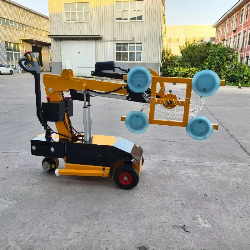 Heavy Duty Electric Vacuum Glass Lifter Mobile Glass Handling Cart Window Installation Robot Suction Cup Crane