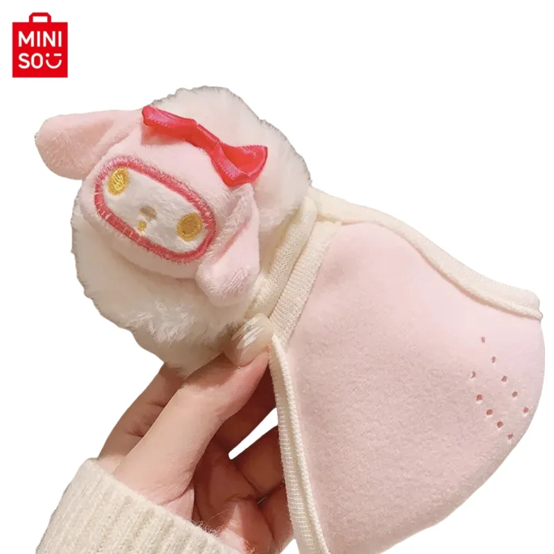 Sanrio Kulomi Cute Warm Mask Ear Hoods Integrated Warm Windproof Cold proof Ear Protection with Thick Velvet Face Mask Ear Hoods