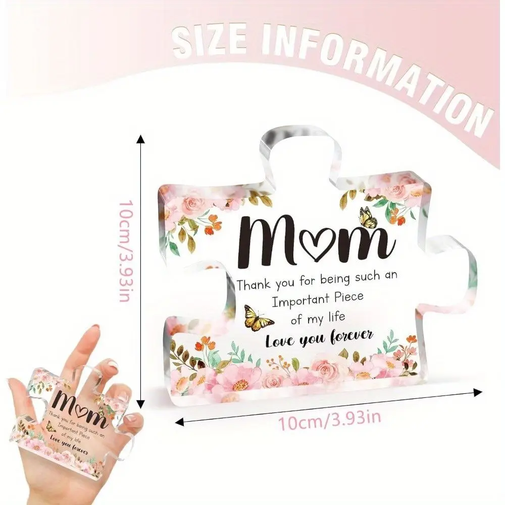 A Delicate Mother's Day Gift for Mom - Engraved Acrylic Block Puzzle - Perfect for Mother's Day, Thanksgiving, and Birthday Gifts to Show Gratitude to Mom, Creatively Designed by Daughters and Sons