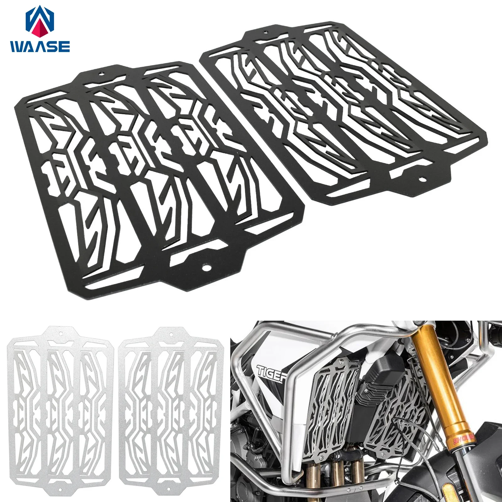 

waase For TRIUMPH Tiger 900 GT Low Rally Pro 2020 2021 2022 2023 Radiator Water Cooler Grille Protector Guard Protective Cover