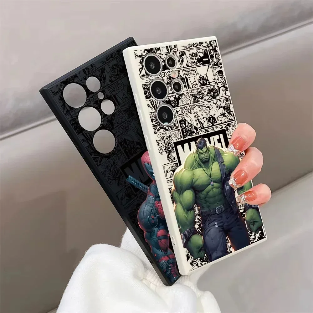 S25 Ultra Marvel Wolverine Hulk Deadpool Phone Case For Samsung Galaxy S24 Ultra S23FE S22 S20 Plus A51 A54 A55 A71 A72 Cover