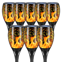 Outdoor LED Torch Lights Solar Powered 12/33LEDS Flickering Flame Lights Waterproof For Garden Patio Lawn Decoartion