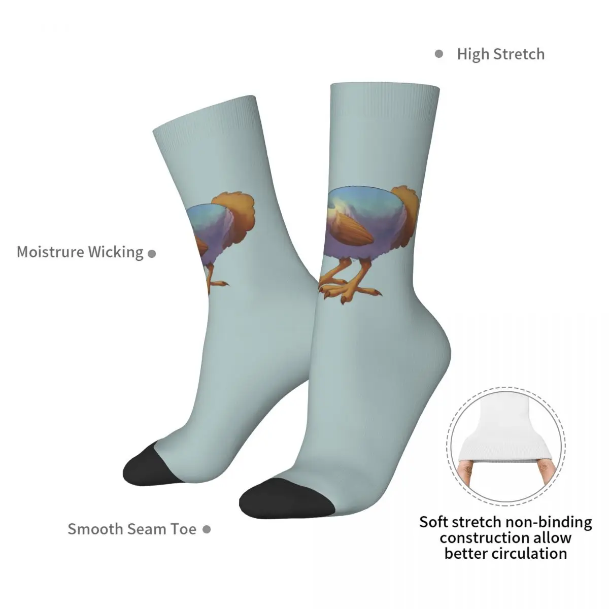 Calzini Dodo Bird Harajuku Calze super morbide Calzini lunghi per tutte le stagioni Accessori per regalo di compleanno per uomo e donna