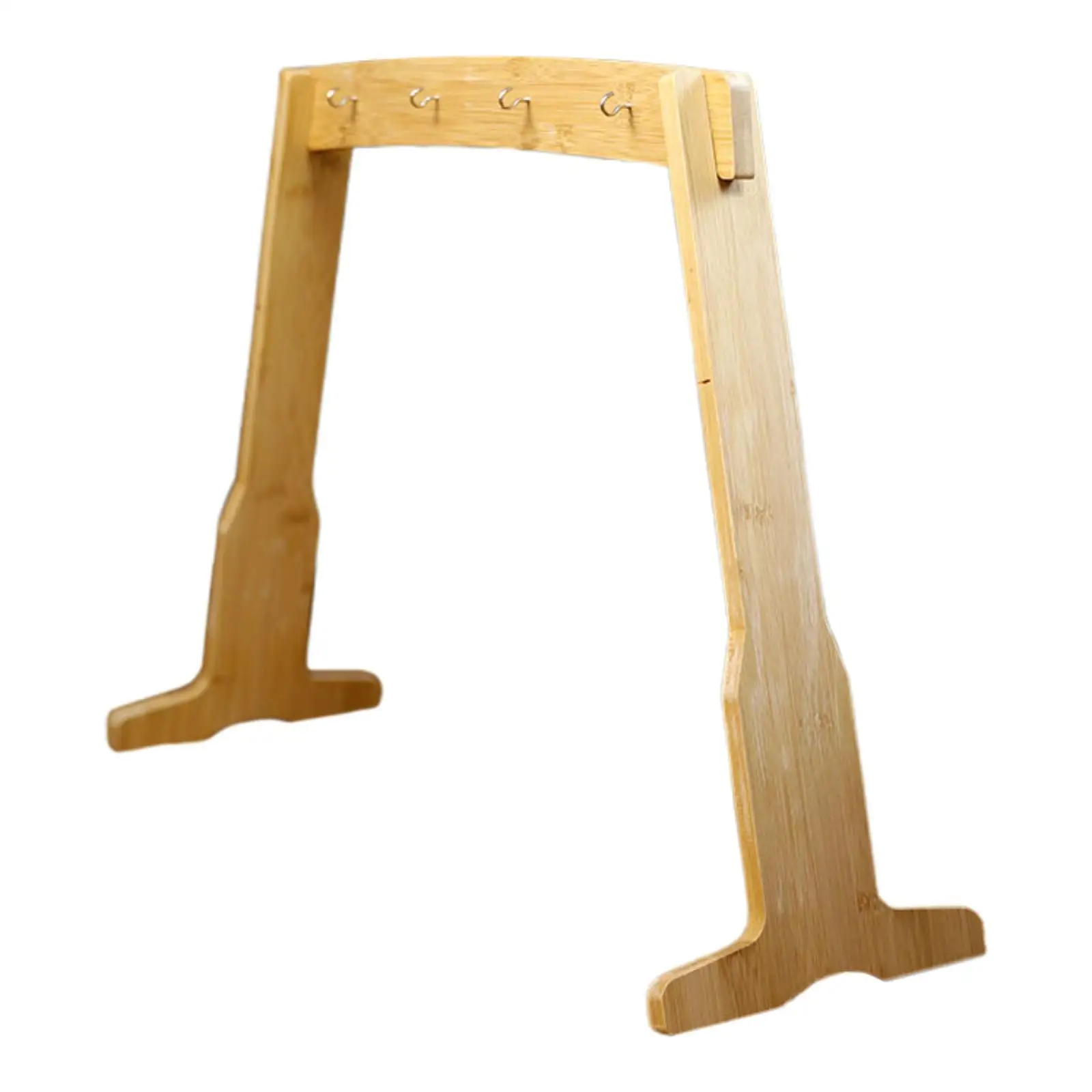 Wooden Chime Stand Multipurpose Easy to Assemble Only Stand Gong Stand Chime Holder for Yoga Tea Room Classroom Tabletop Bedroom