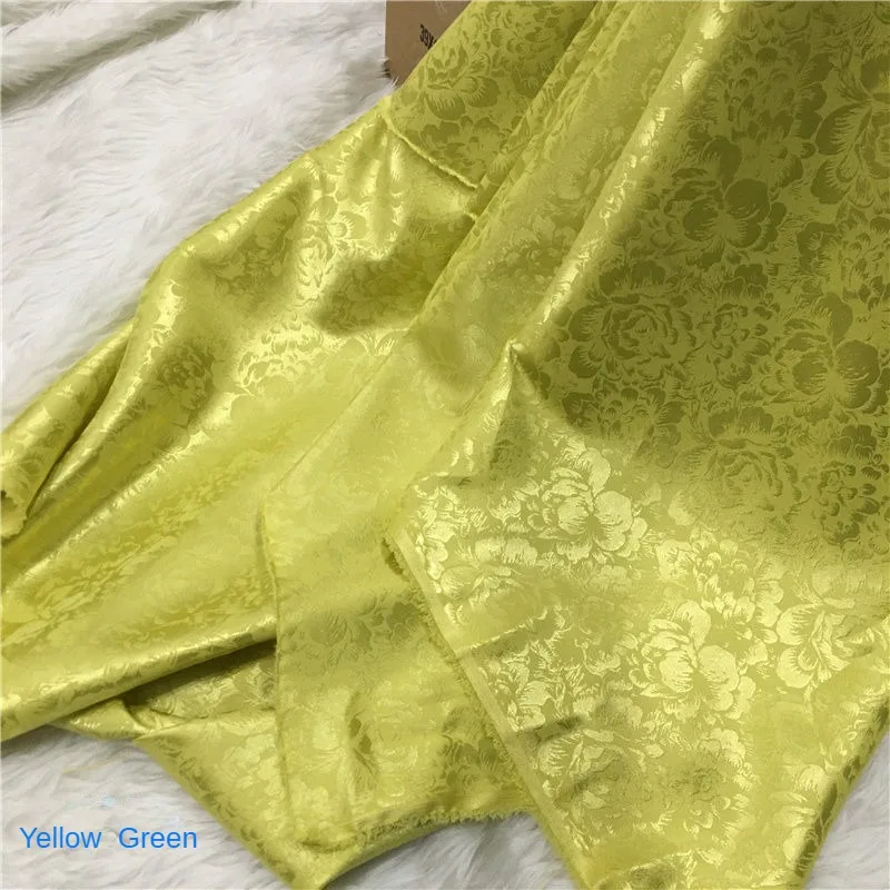 Micro Elastic Jacquard Fabric By Meters for Skirts Hanfu Pajamas Sewing Chinese Style Plain Flower Pattern Silky Cloth Thin Soft