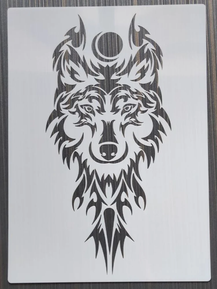 1Pcs 21*29 Cm Animal Wolf DIY Layering Stencils Wall Painting Furniture Scrapbook Coloring Embossing Album Decorative Template