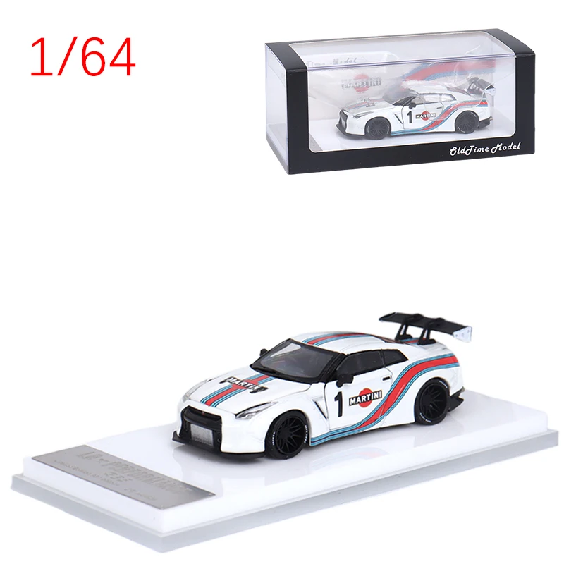 

Литая под давлением модель автомобиля Old Time 1/64 Nissan GTR R35 GTR, модель автомобиля из сплава Martini Nissan GTR LBWK, игрушки для мальчиков, оригинальная коробка