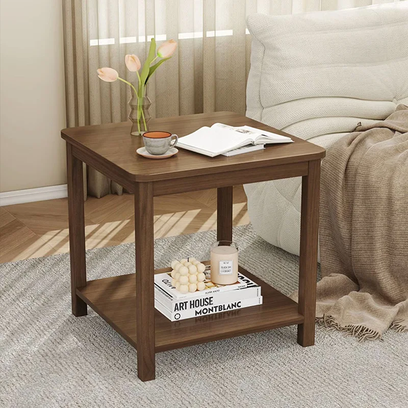 

Pure Solid Wood Small Coffee Table Square Table Sofa Side Cabinet Small Table Living Room Square Corner Bedside