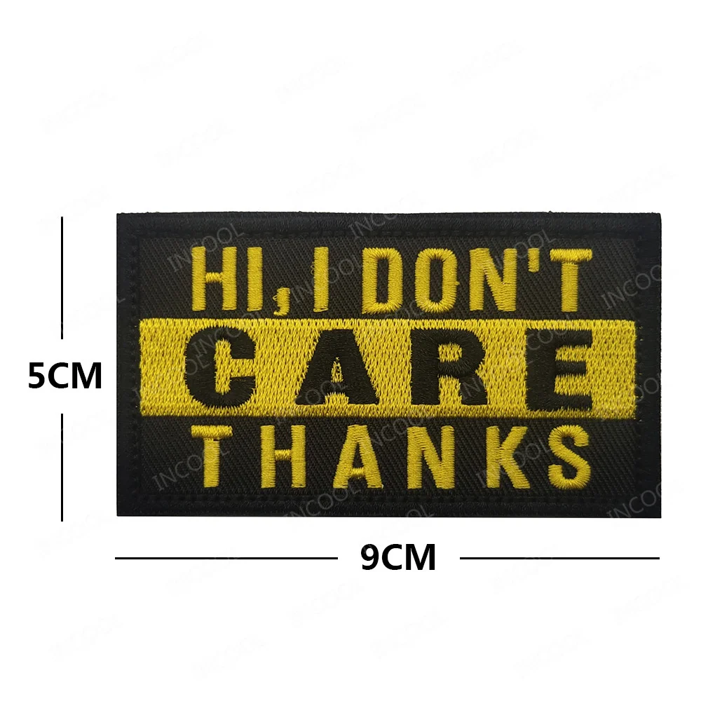 Yellow Embroidery Patches English Alphabet Letter Warning Funny Saying Tactical Slogan Words Sniper Appliqued For Clothing