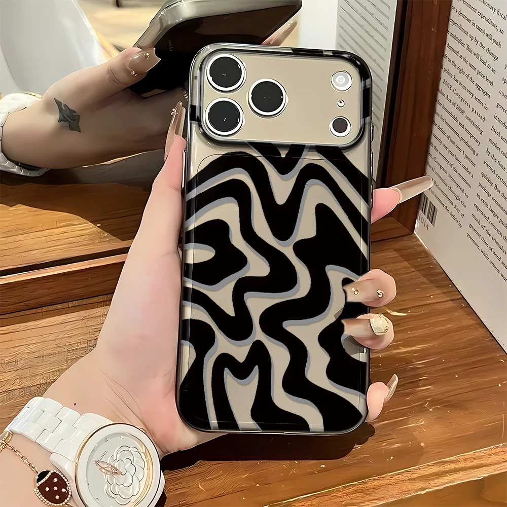 

Мягкий чехол для телефона с полосатым узором для iPhone 17, 16, 15, 14 Pro, 13, 12, 11 Pro Max 16 Plus 17, противоударный бампер, задняя крышка