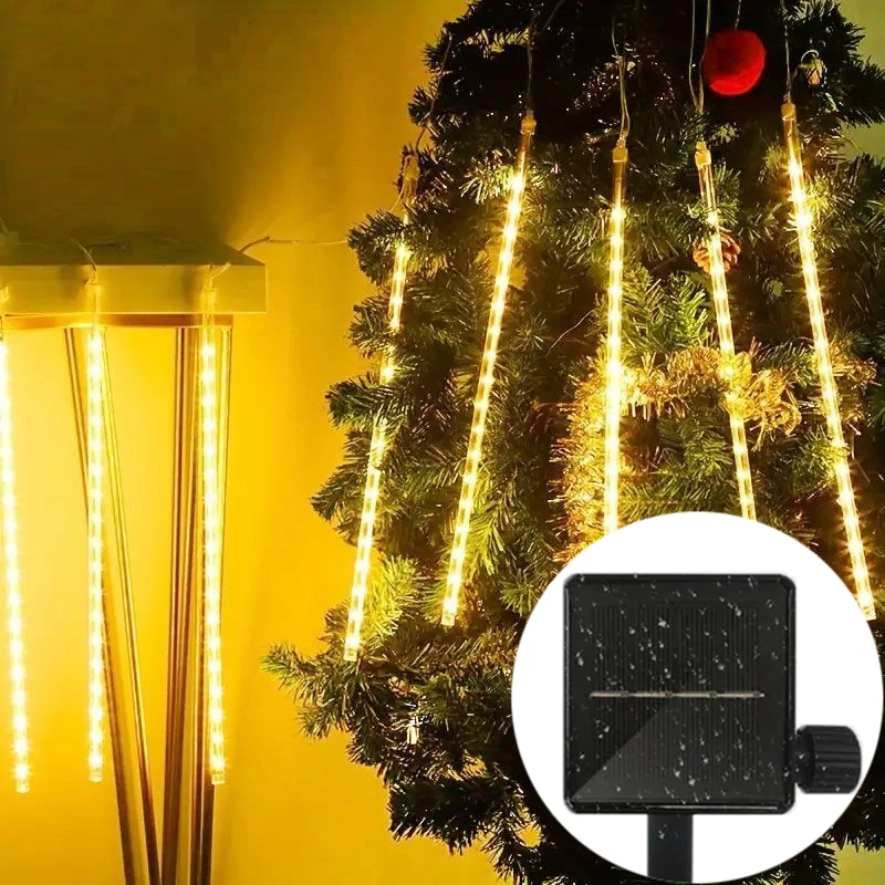 

Solar Meteor Shower Rain Lights 8 Tube 30cm Led Falling Rain Fairy String Light for Xmas Tree Garden Wedding Party Decoration