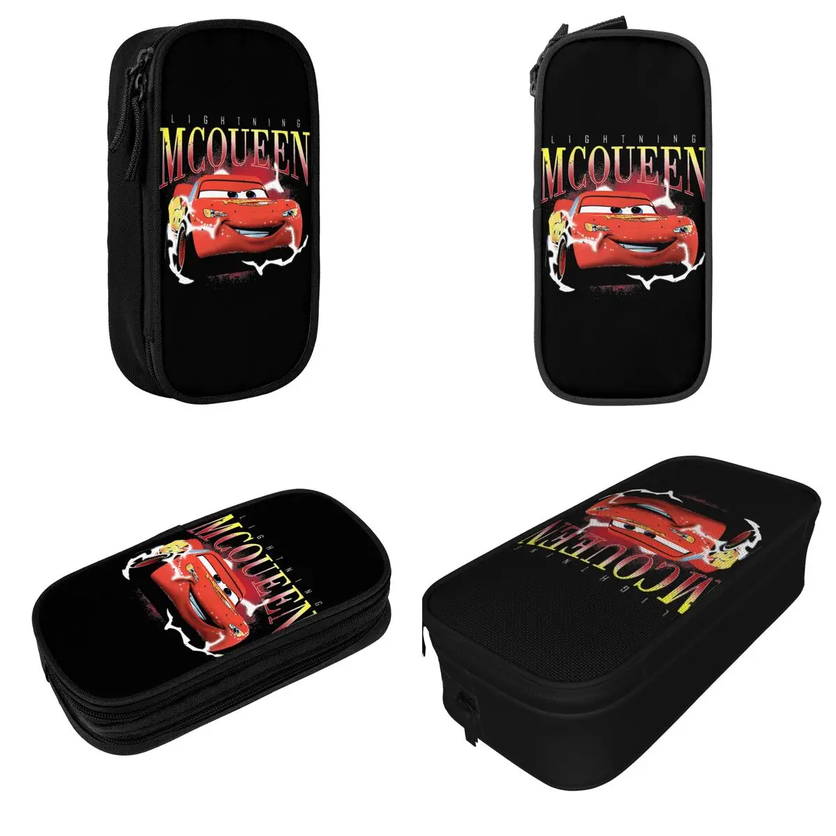 Smile Shiny Red McQueen Car Pencil Cases Pencil Box Pen Holder for Girls Boys Storage Pencil Bag School Supplies Gift Stationery