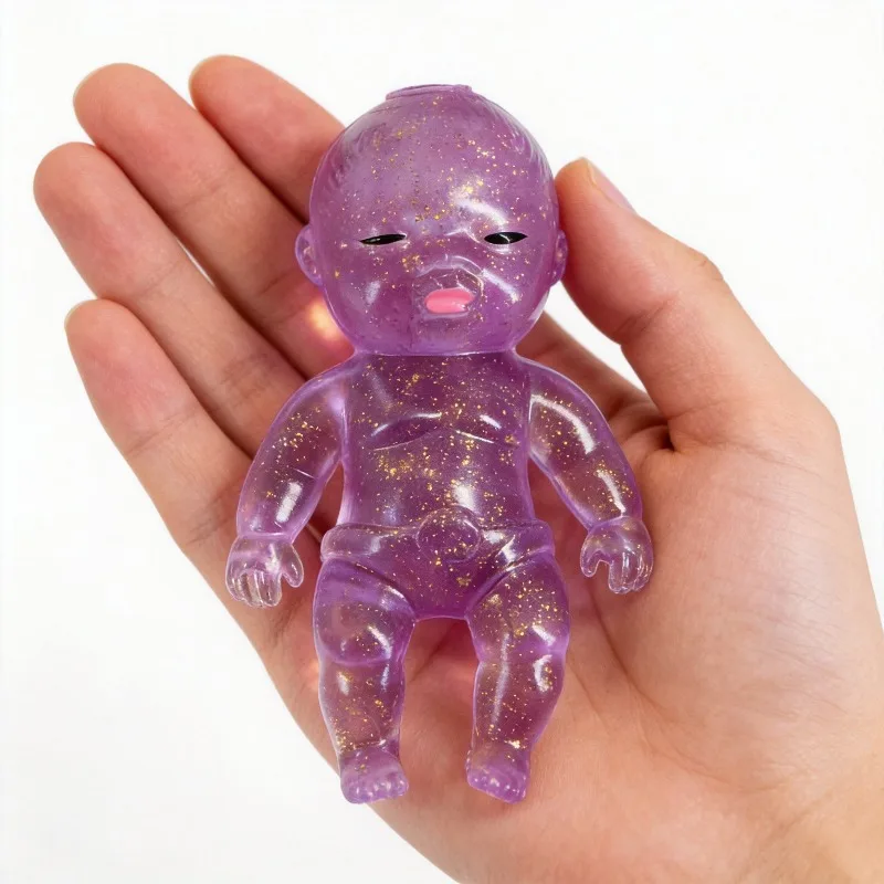 Cute Kawaii Stretch Squeeze Toy Glitter Silicone Play Toy Effective Anxiety Relief Portable Relax Play  Family Friend Nice Gift
