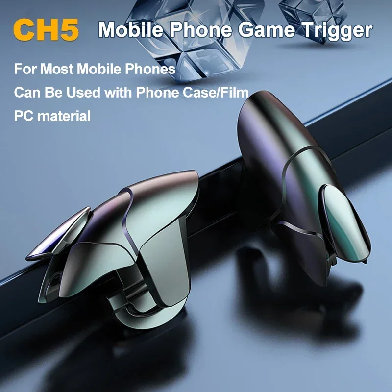 

CH5 2pcs Mobile Phone Game Trigger Handle Aim Shooting L1R1 Key Fire Button Gamepad Joystick Controller for IOS Android PUBG