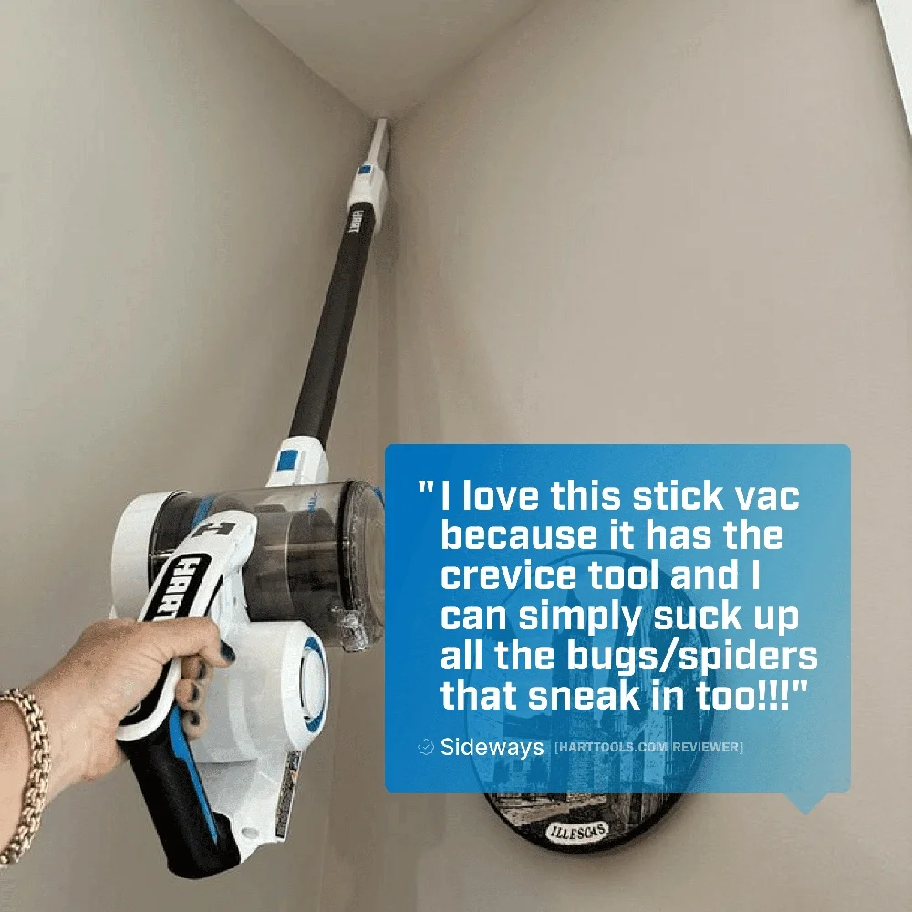 20Vコードレススティック掃除機キット、稼働時間40分、4Ahリチウム電池、HEPAフィルター、抗菌ダストブラシ、壁掛け式隙間ツール