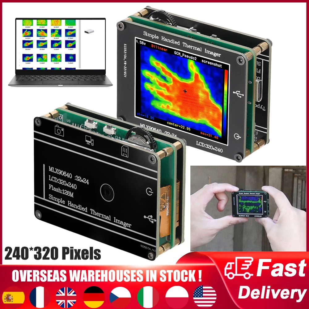 -40 ℃ do 300 ℃ kamera termowizyjna 2. 8-calowy wyświetlacz LCD 240*320 IR rozdzielczość kamery obrazowania o wyraźnej rozdzielczości ręczne czujniki