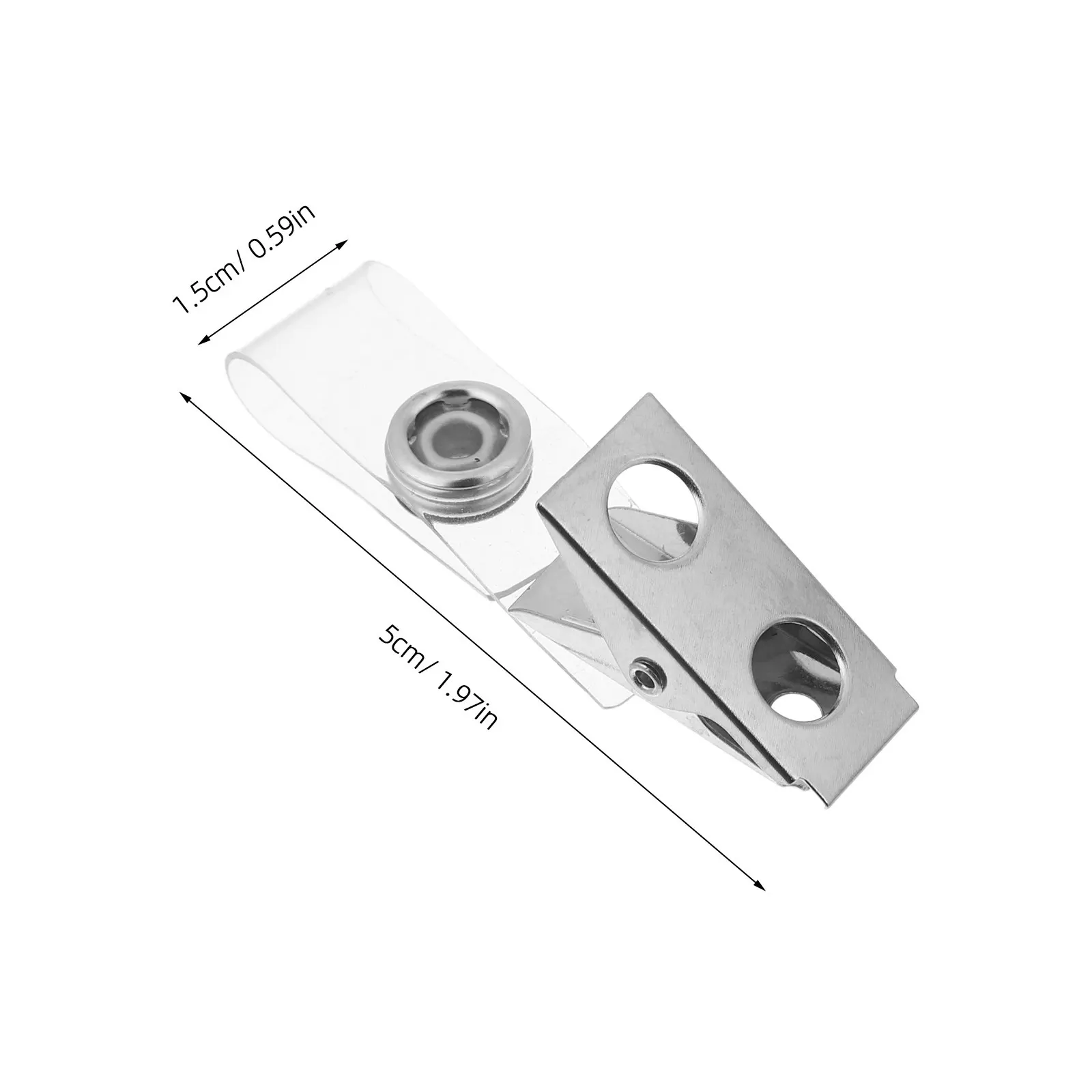 120Pcs Vertical Id Badge Holder Clips Plastic Metal Dual-Hole Secure Fastening for Office School Hospital Student Photo Id Card