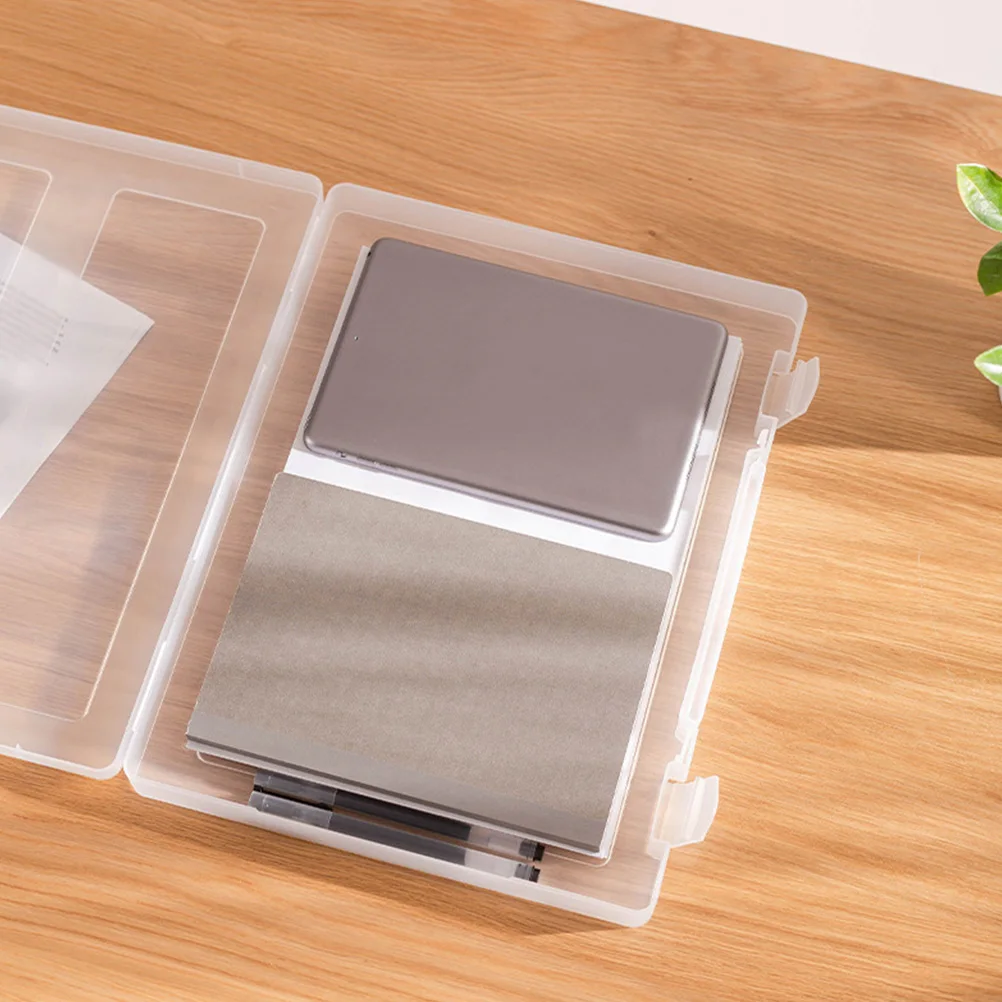 

Portable A4 File Box Transparent Plastic Document Organizer For Office Supplies Paper Storage Handled Files Case Plastic Files