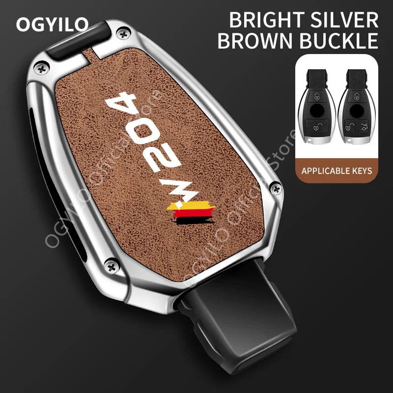 Zinc Alloy Leather Car Key Cover For Mercedes Benz W204 B 2/3 buttons Car Key Shell GLB GLC ML GLK W177 W212 W213 A B C E Class