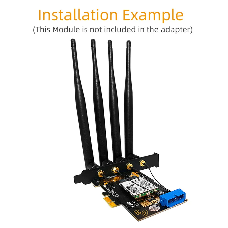 M.2 Wifi Module to PCIE X1 / USB 3.0 Expansion Card 4 Antennas NANO SIM Slot NGFF B Key for 30x42/52 3G 4G 5G M2 Wireless Module