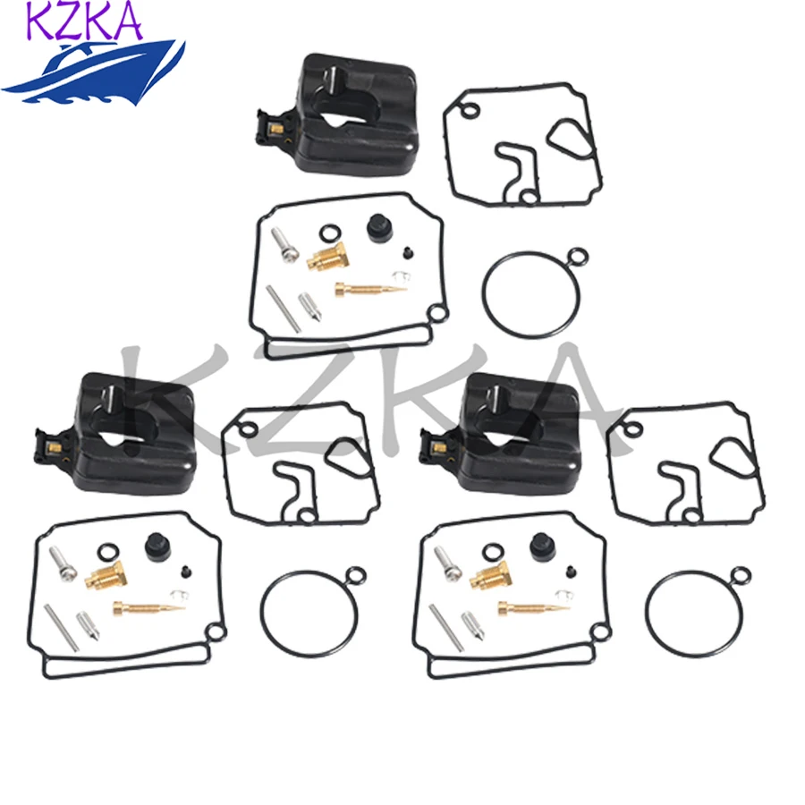 6H4-W0093 3 Sets Carburetor Repair Kit For Yamaha Outboard 2T 40HP 50HP 6H4-W0093-02 6H4-W0093-03 6H4-W0093-04 Sierra 18-7767