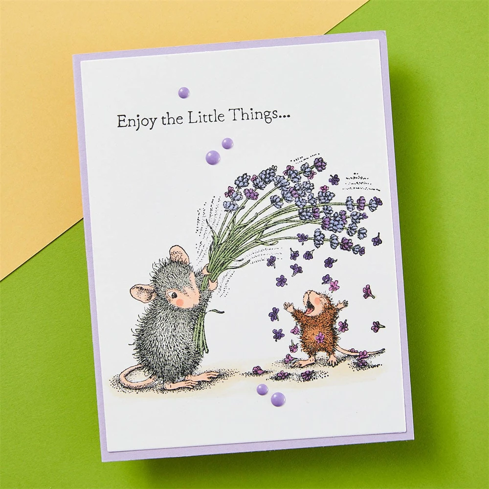 House Mouse Clear Stamps Birthday Wishes, Stay Cool Rubber Stamps For DIY Scrapbooking Album Card Making Decoration Paper Craft