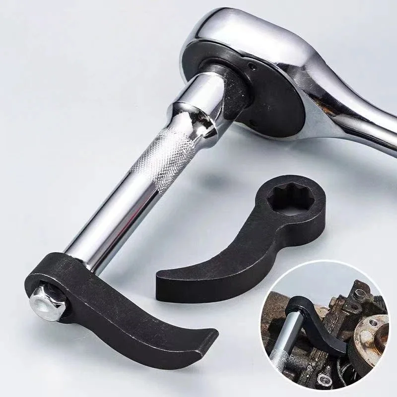 Generic Angle Half Axle Disassembly Tool 12mm Thick Phosphated Rust Proof Pry Bar Adapter For Open End Wrenches Auto Axle Repair