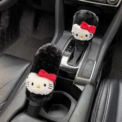 Sanrio Car Gear Lever Handbrake Lever Plush Protective Cover Hello Kitty My Melody Cartoon Warm Car Decoration Accessories Gift