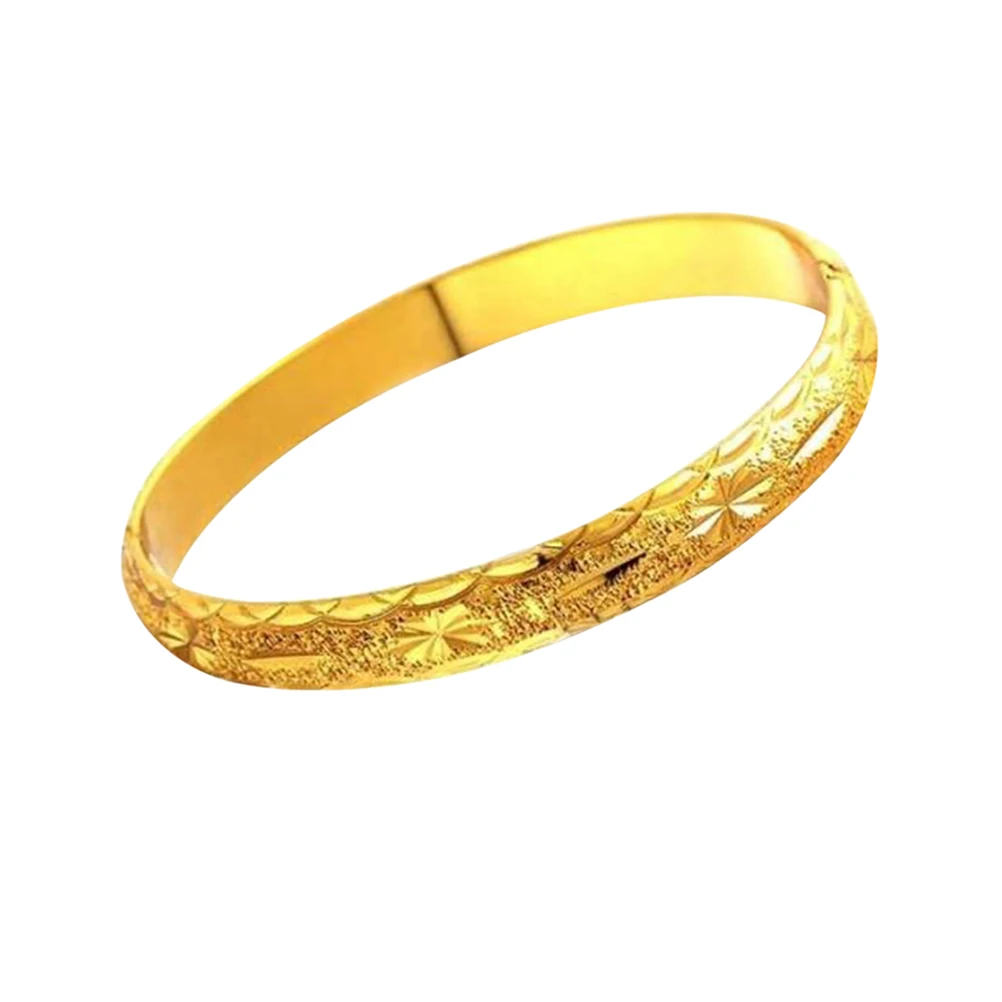 

3 Pcs Boutique Carved Bracelets Woman Gold Plated Girls Bangle Birthstone Cuff for Women