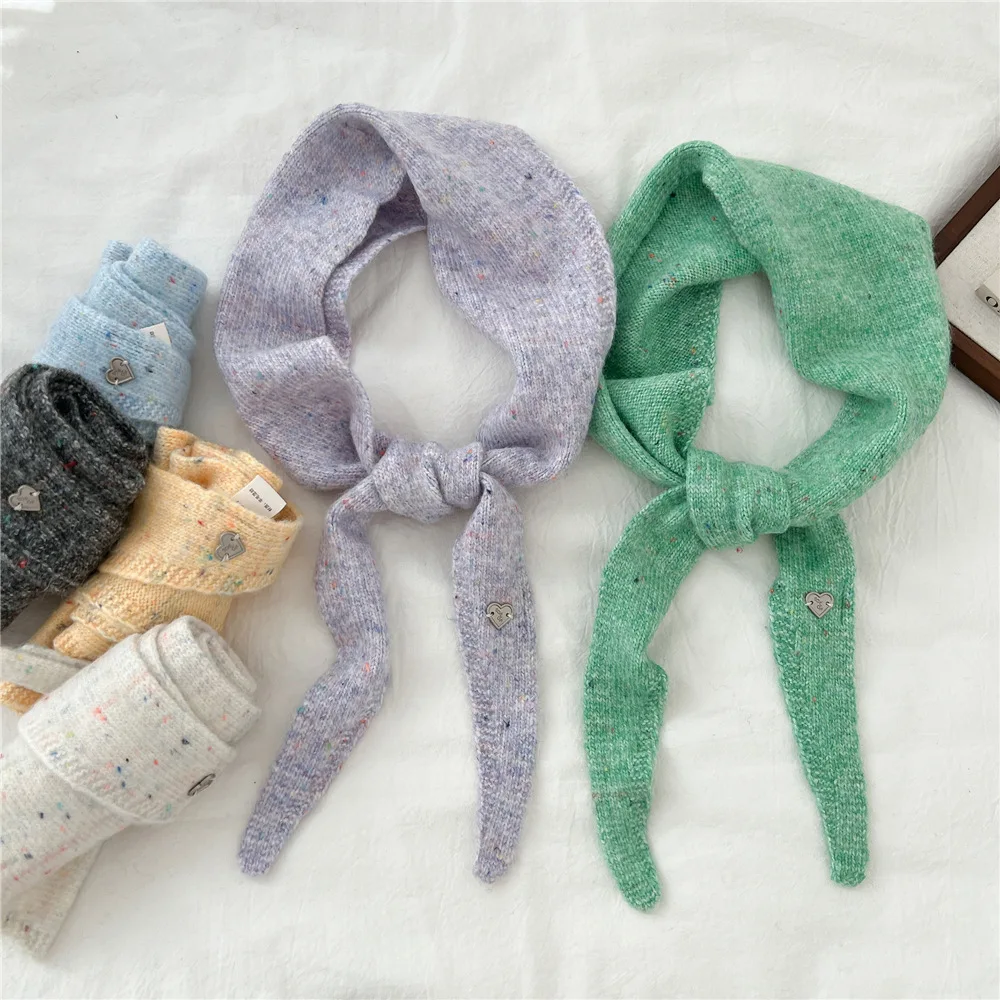 

Triangle Scarf Women's Autumn and Winter Fashion Warm Decorative Small Scarf Headscarf Neck Warmer