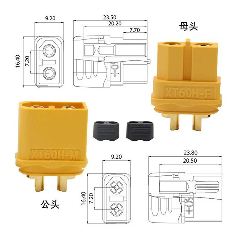 XT60 Stecker Buchse Bullet Stromverbinder universelles Zubehör für Lithium Batterie Fernsteuerung Motor Quadcopter Multirotor Drohne Modellflugzeug geeignet für Reparatur Ersatz Eigenmontage elektrische Anschlusszubehö – Detail 10