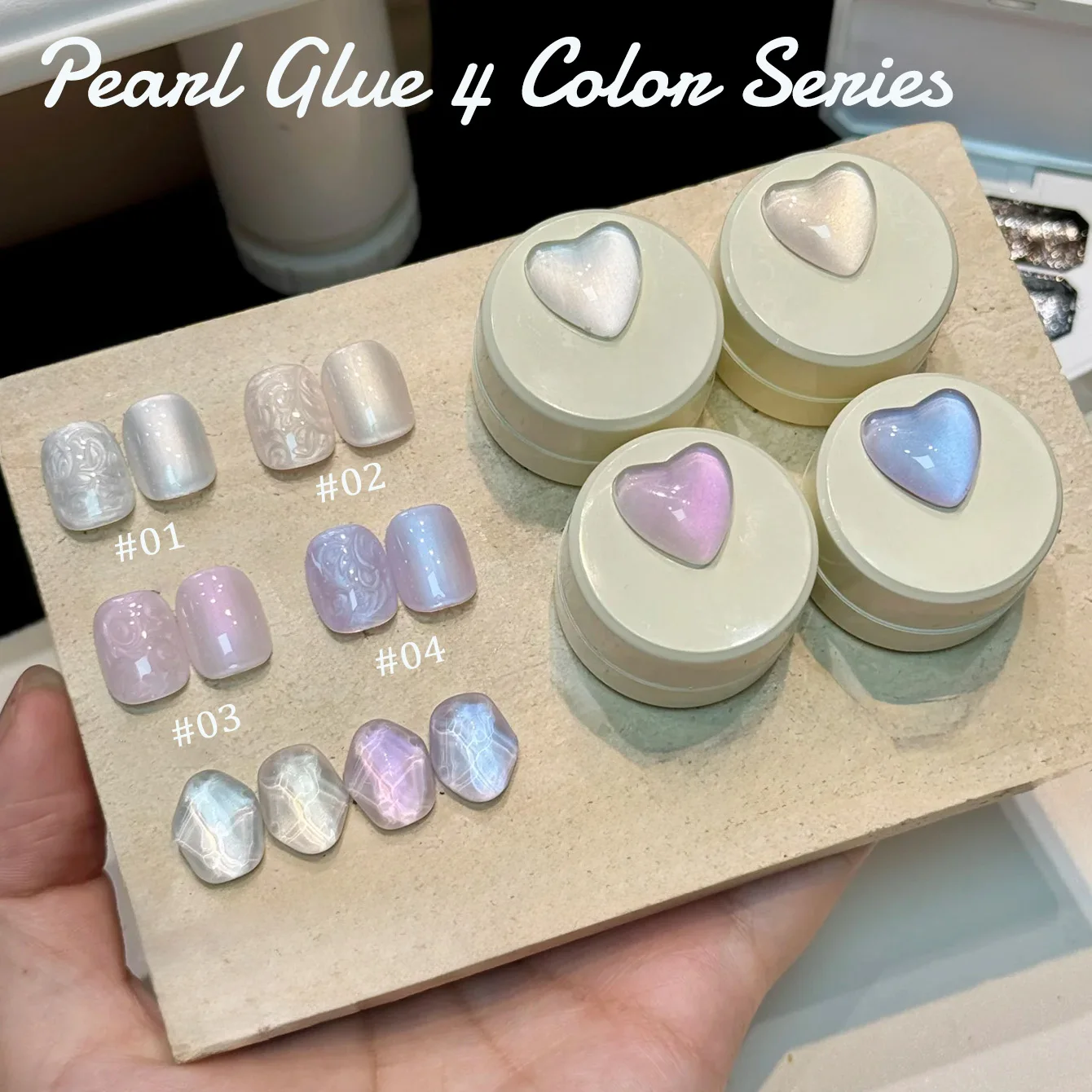 

ZH1 Pcs Pearl White Thread Nail Oil Adhesive 2025 New Internet Celebrity Explosion Flash Polarized Pearl Shell Texture Nail Art