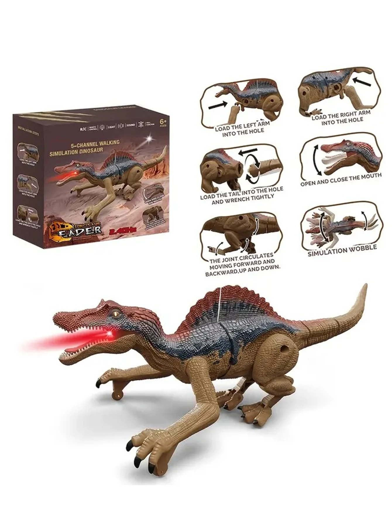 Kids Toys Channel - RC Dinosaur Toy ABS Plastic 5-Channel