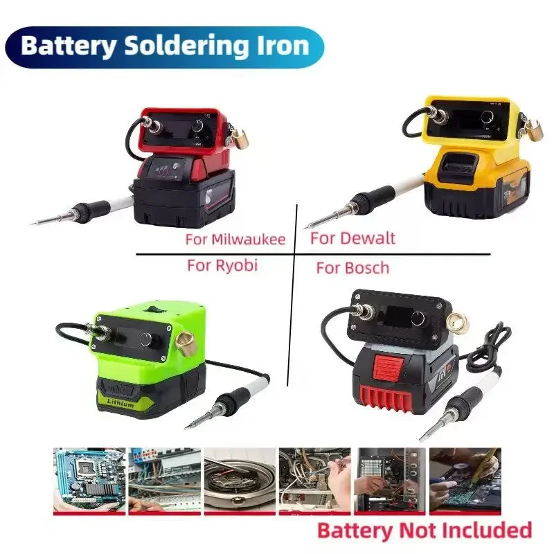 Cordless Welding Station Power Supply T12 Soldering Iron Welding Kit For Dewalt For For Milwaukee For Ryobi For Bosch  Battery