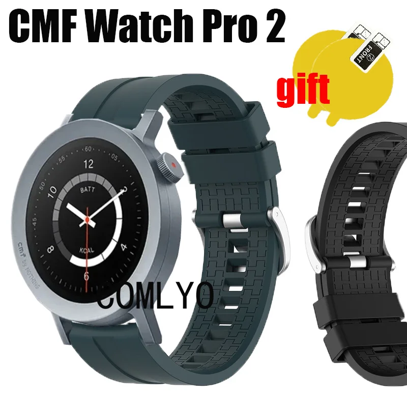 سوار معصم لساعة CMF Watch Pro 2 حزام حزام سيليكون Smartwatch سوار واقي للشاشة للنساء والرجال