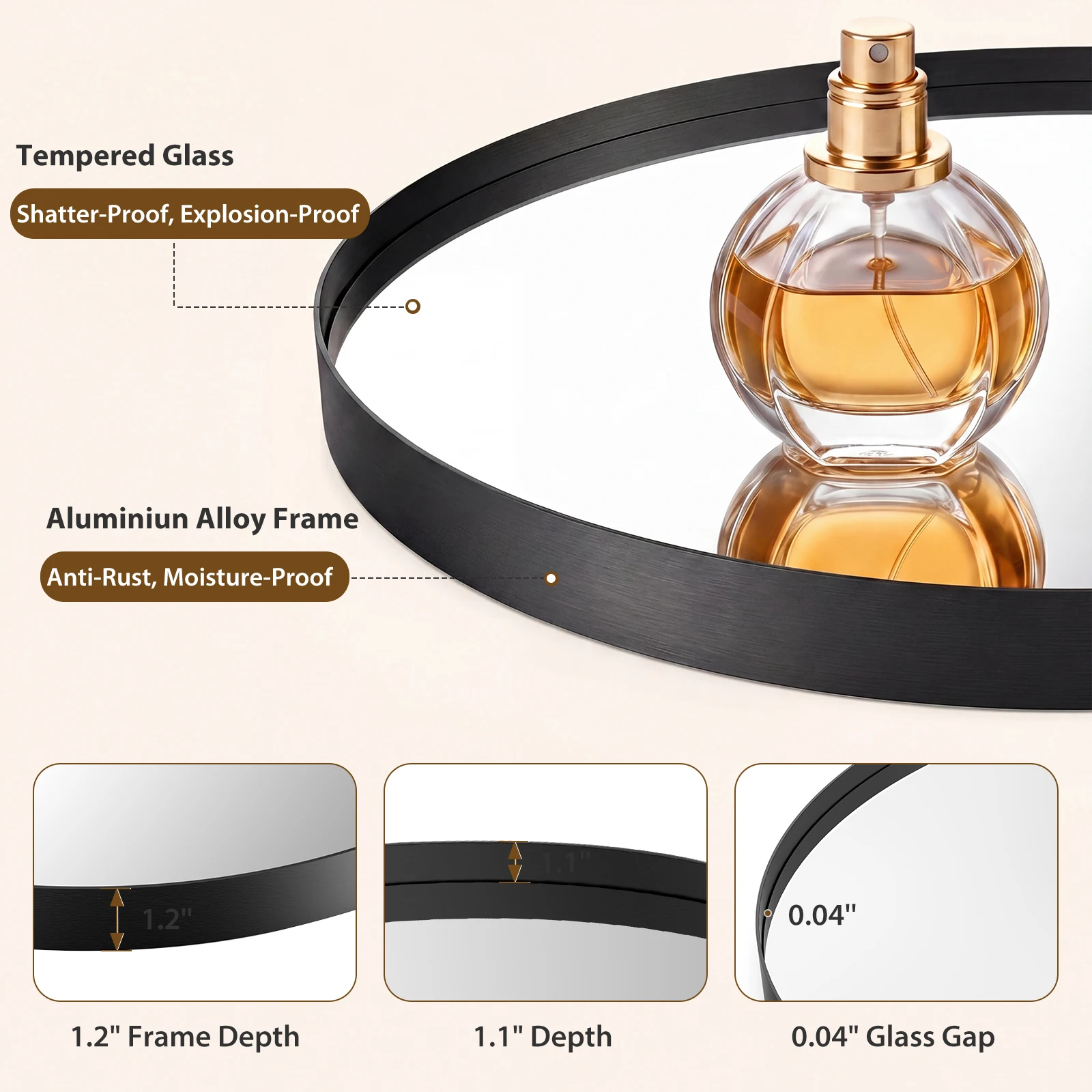 JHK Groove Gold Round Vanity F - Home Theater Bathroom ulasan dan harga