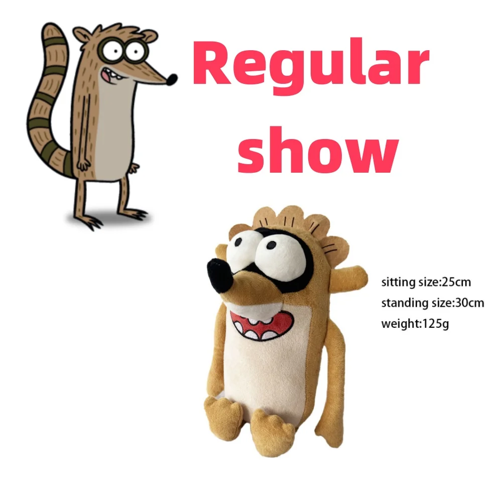 

Regulars Show, плюшевая милая кукла-подушка с изображением енота Rigby, мультяшная кукла-монстр-енот, коллекция игрушек для детей, подарок на день рождения