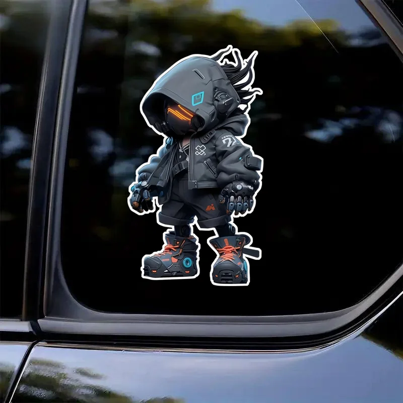 Fully Armed Anime Boy Car Stickers 8.5x15cm, Cool Waterproof Vinyl Decals for Rear Windshield, Truck, Laptop, Cars, Laptops