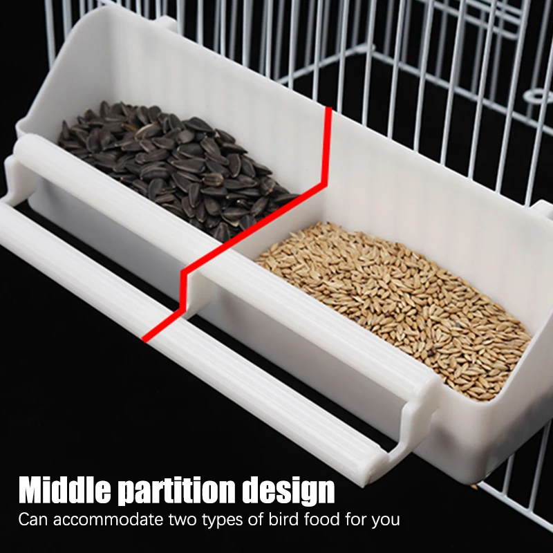 New-Parrot Birds Water Hanging Bowl Parakeet Feeder Box Pet Cage Plastic Food Container Peony Cockatiel Budgerigar Supply