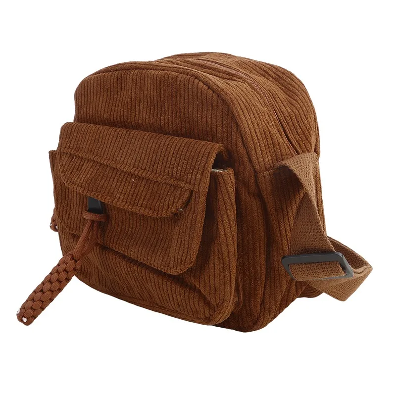 Borsa a tracolla piccola da donna in velluto a coste Borsa a tracolla per ragazza adolescente Bolsa Borsa carina per studenti Borse a tracolla Harajuku coreane da strada