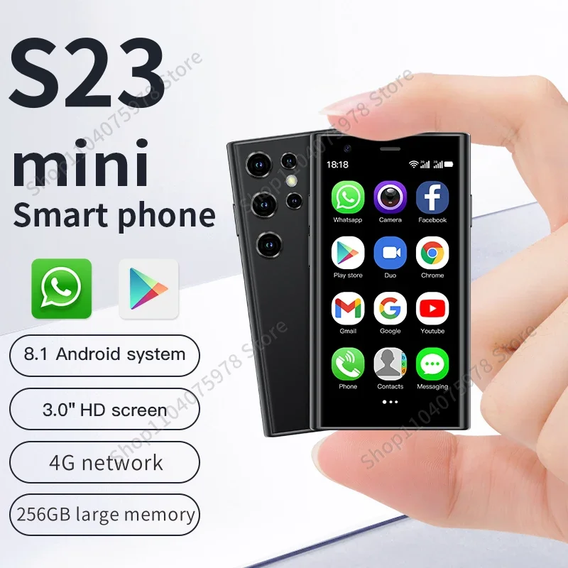 S23 Mini Smartphones 4GB+128GB Android 8.1 Dual SIM 3.0'' HD 1000mAh WIFI Bluetooth 3G 4G 5G Small Mobile Phone S24 celular