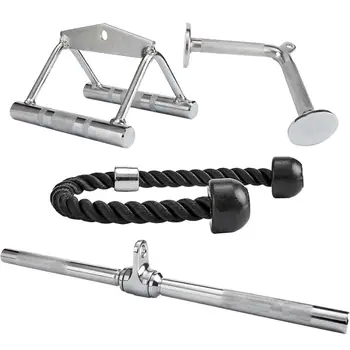 三頭肌下壓和背闊肌下拉附件,帶有V型手柄旋轉桿的纜繩器械配件,三頭肌繩索V型桿 10 最佳銷售 健身纜繩附件 - №3
