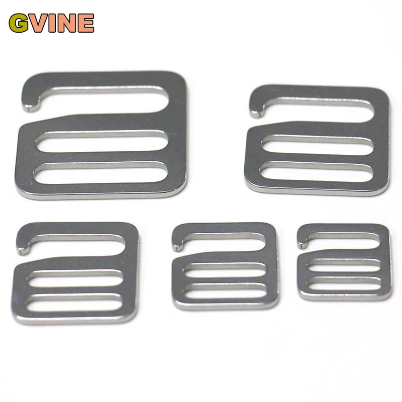 

2pcs Stainless Steel G Hooks Belt Adjuster Tri Glide Slider G Buckle Clasp Luggage Bag Outdoor Backpack Strap Buckle