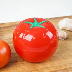 1pc Tomato Shaped Plastic Sealing Storage Box, Kitchen Food Crisper, Vegetable Container, Onion Tomato Lemon Fresh Storage Box