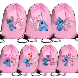 Stitch Disney borsa con coulisse sport zaino impermeabile Bundle Pocket Cartoon Anime Terylene borse da basket compleanno regalo carino