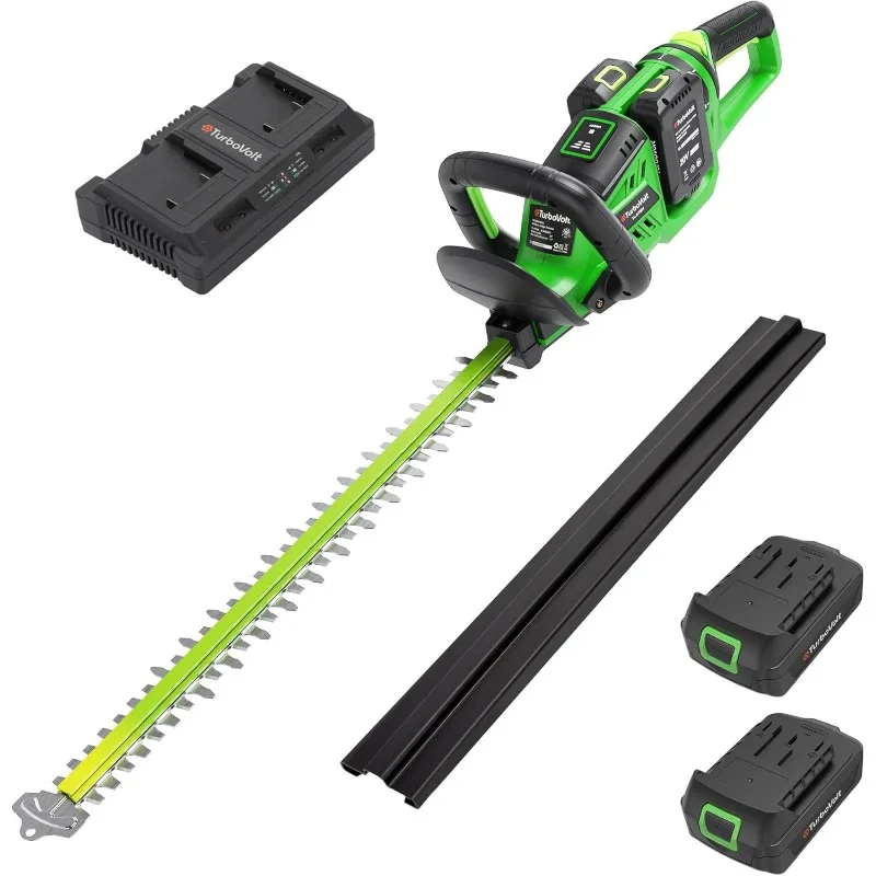 

40V 24 Inch Cordless Handheld Hedge Trimmer with Brushless Motor, 2x2.0Ah Dual Battery Pack and Standard Charger Included, Green